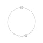 Sapphire Row Natural Diamond Pavé Initial Bracelet - G, 14K White Gold