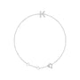 Sapphire Row Natural Diamond Pavé Initial Bracelet - K, 14K White Gold