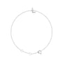 Sapphire Row Natural Diamond Pavé Initial Bracelet - L, 14K White Gold