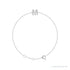 Sapphire Row Natural Diamond Pavé Initial Bracelet - M, 14K White Gold
