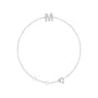 Sapphire Row Natural Diamond Pavé Initial Bracelet - M, 14K White Gold