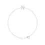 Sapphire Row Natural Diamond Pavé Initial Bracelet - N, 14K White Gold