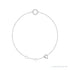 Sapphire Row Natural Diamond Pavé Initial Bracelet - O, 14K White Gold
