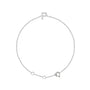 Sapphire Row Natural Diamond Pavé Initial Bracelet - P, 14K White Gold