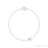 Sapphire Row Natural Diamond Pavé Initial Bracelet - Q, 14K White Gold