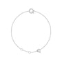 Sapphire Row Natural Diamond Pavé Initial Bracelet - Q, 14K White Gold