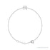 Sapphire Row Natural Diamond Pavé Initial Bracelet - R, 14K White Gold