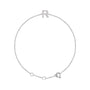 Sapphire Row Natural Diamond Pavé Initial Bracelet - R, 14K White Gold