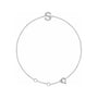 Sapphire Row Natural Diamond Pavé Initial Bracelet - S, 14K White Gold