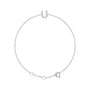 Sapphire Row Natural Diamond Pavé Initial Bracelet - U, 14K White Gold