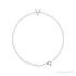 Sapphire Row Natural Diamond Pavé Initial Bracelet - V, 14K White Gold