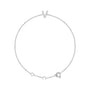 Sapphire Row Natural Diamond Pavé Initial Bracelet - V, 14K White Gold