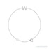 Sapphire Row Natural Diamond Pavé Initial Bracelet - W, 14K White Gold