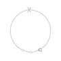 Sapphire Row Natural Diamond Pavé Initial Bracelet - X, 14K White Gold