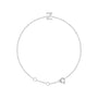 Sapphire Row Natural Diamond Pavé Initial Bracelet - Z, 14K White Gold