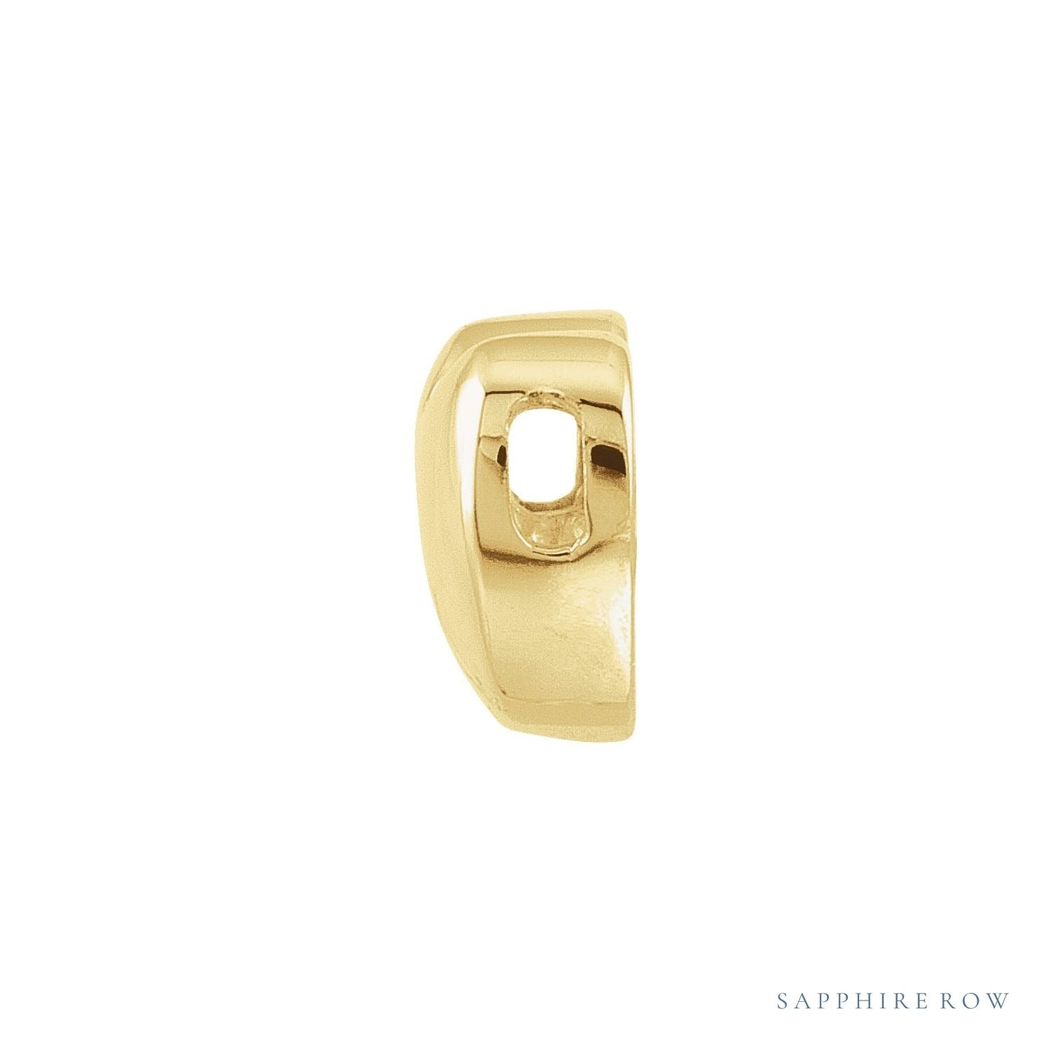 Sapphire Row Gold Heart Slide Pendant - 14K Yellow Gold (view 2)