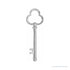 Sapphire Row Gold Key Pendant - 14K White Gold (view 3)