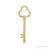 Sapphire Row Gold Key Pendant - 14K Yellow Gold