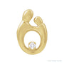 Sapphire Row Natural Diamond Mother & Child Slide Pendant - 14K Yellow Gold, 0.03 ctw