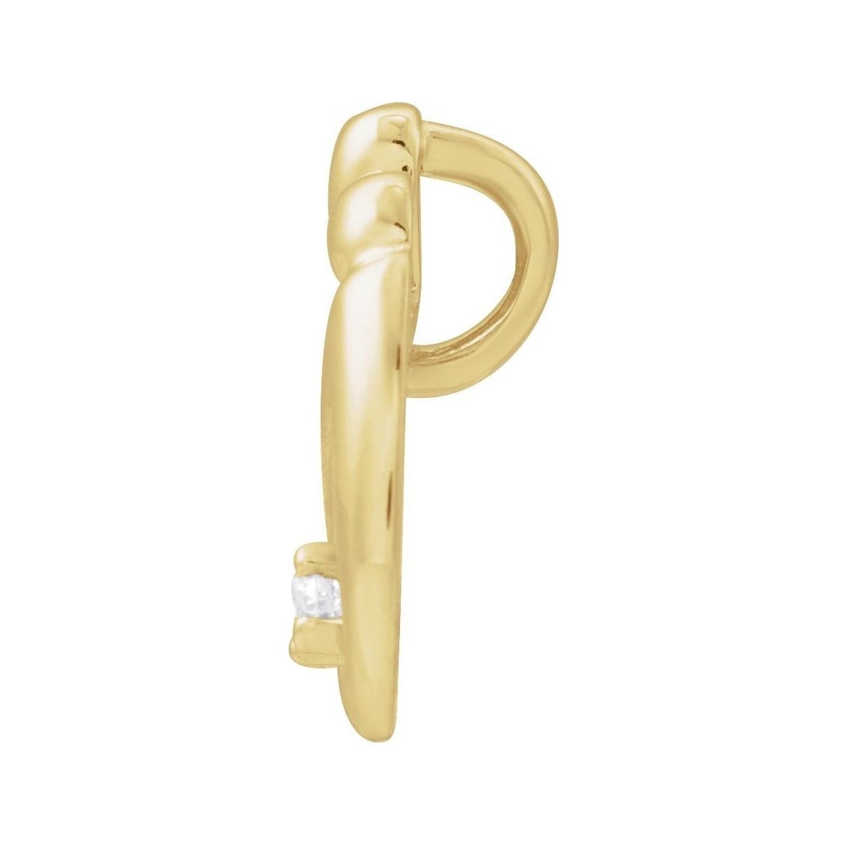 Sapphire Row Natural Diamond Mother & Child Slide Pendant - 14K Yellow Gold, 0.03 ctw (view 2)