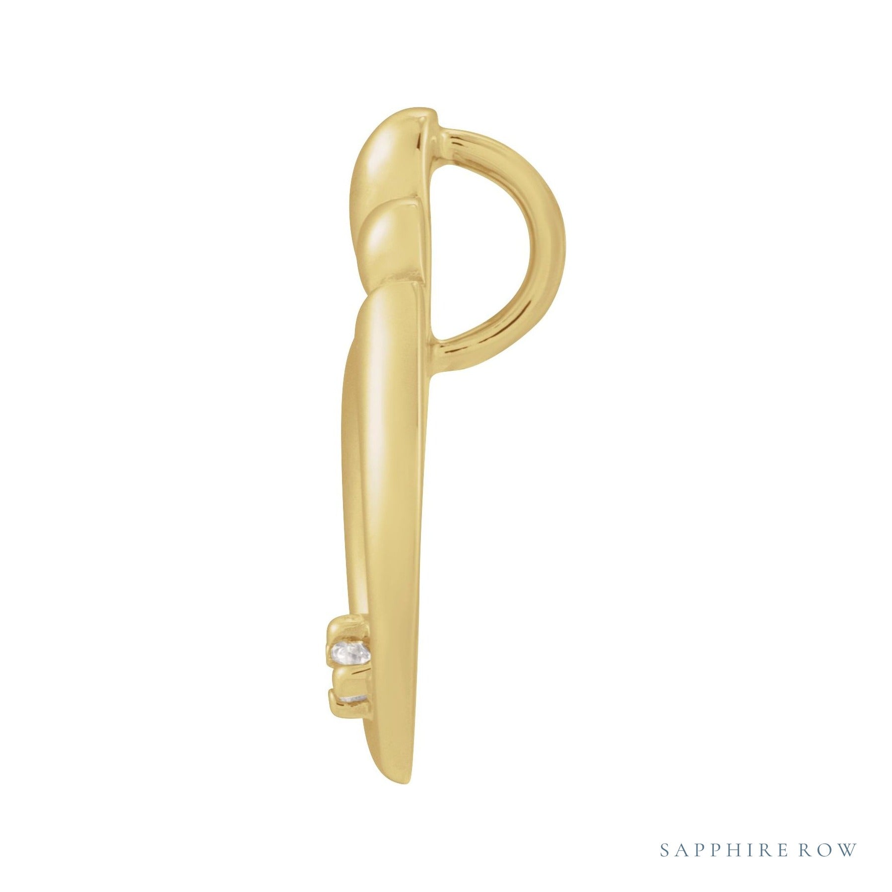 Sapphire Row Natural Diamond Mother & Child Slide Pendant - 14K Yellow Gold, 0.05 ctw (view 2)