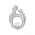 Sapphire Row Natural Diamond Mother & Child Slide Pendant - 14K White Gold, 0.03 ctw