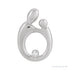 Sapphire Row Natural Diamond Mother & Child Slide Pendant - 14K White Gold, 0.05 ctw