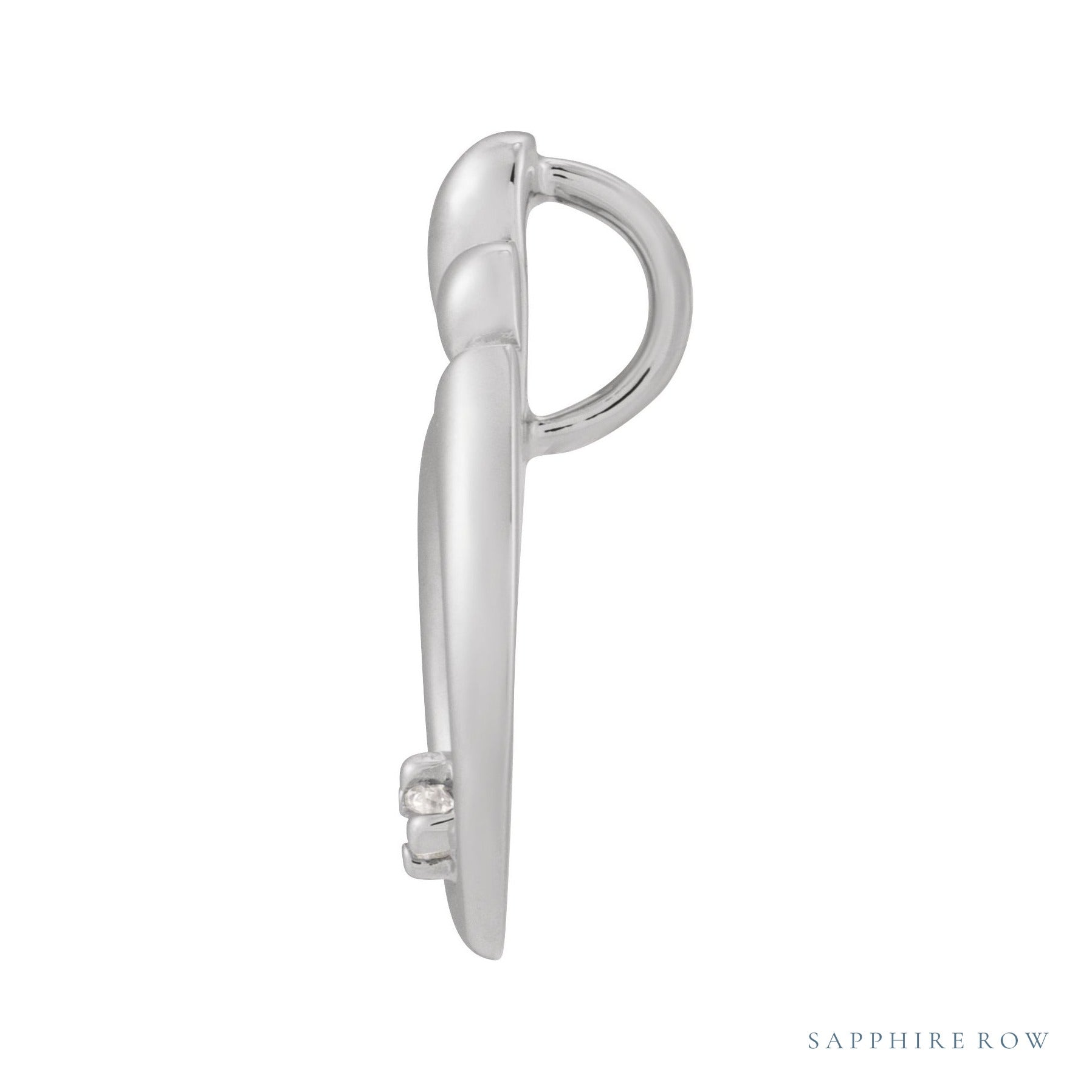 Sapphire Row Natural Diamond Mother & Child Slide Pendant - 14K White Gold, 0.05 ctw (view 2)