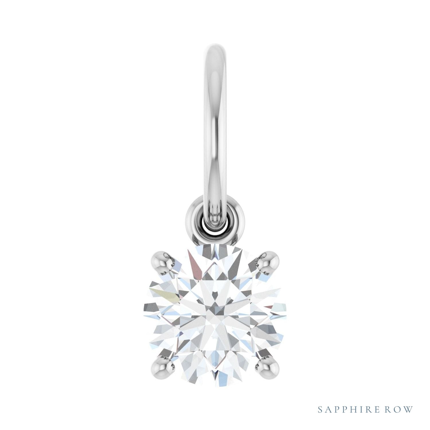 Sapphire Row Natural Diamond Floating Round Pendant - Platinum, 1/2 ctw