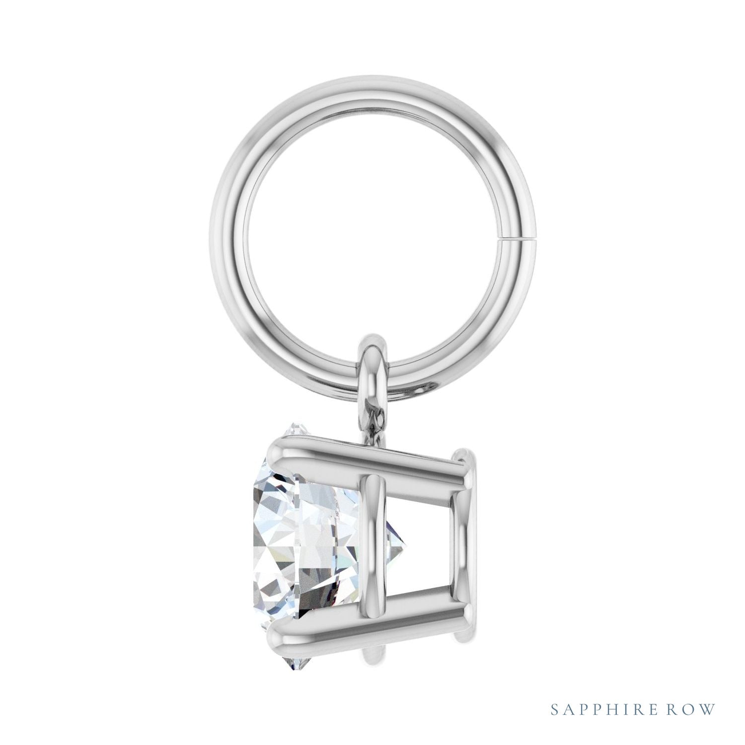 Sapphire Row Natural Diamond Floating Round Pendant - Platinum, 1/2 ctw (view 3)
