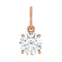 Sapphire Row Natural Diamond Floating Round Pendant - 14K Rose Gold, 9/10 ctw