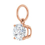Sapphire Row Natural Diamond Floating Round Pendant - 14K Rose Gold, 9/10 ctw (view 2)