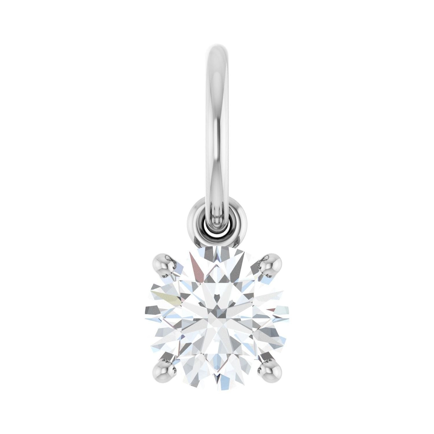 Sapphire Row Natural Diamond Floating Round Pendant - 14K White Gold, 1/2 ctw
