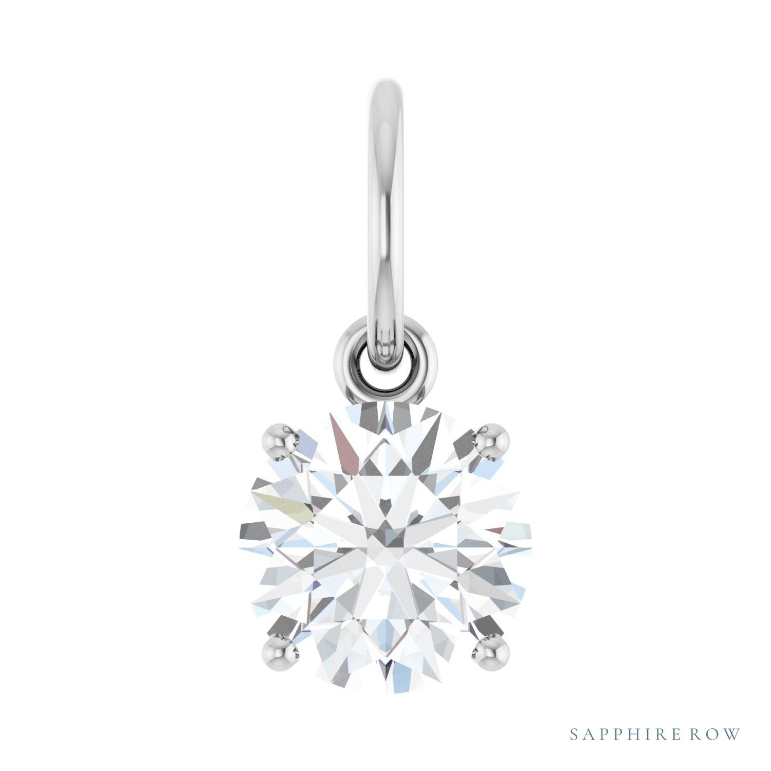 Sapphire Row Lab-Grown Diamond Floating Round Pendant - Platinum, 1 ctw