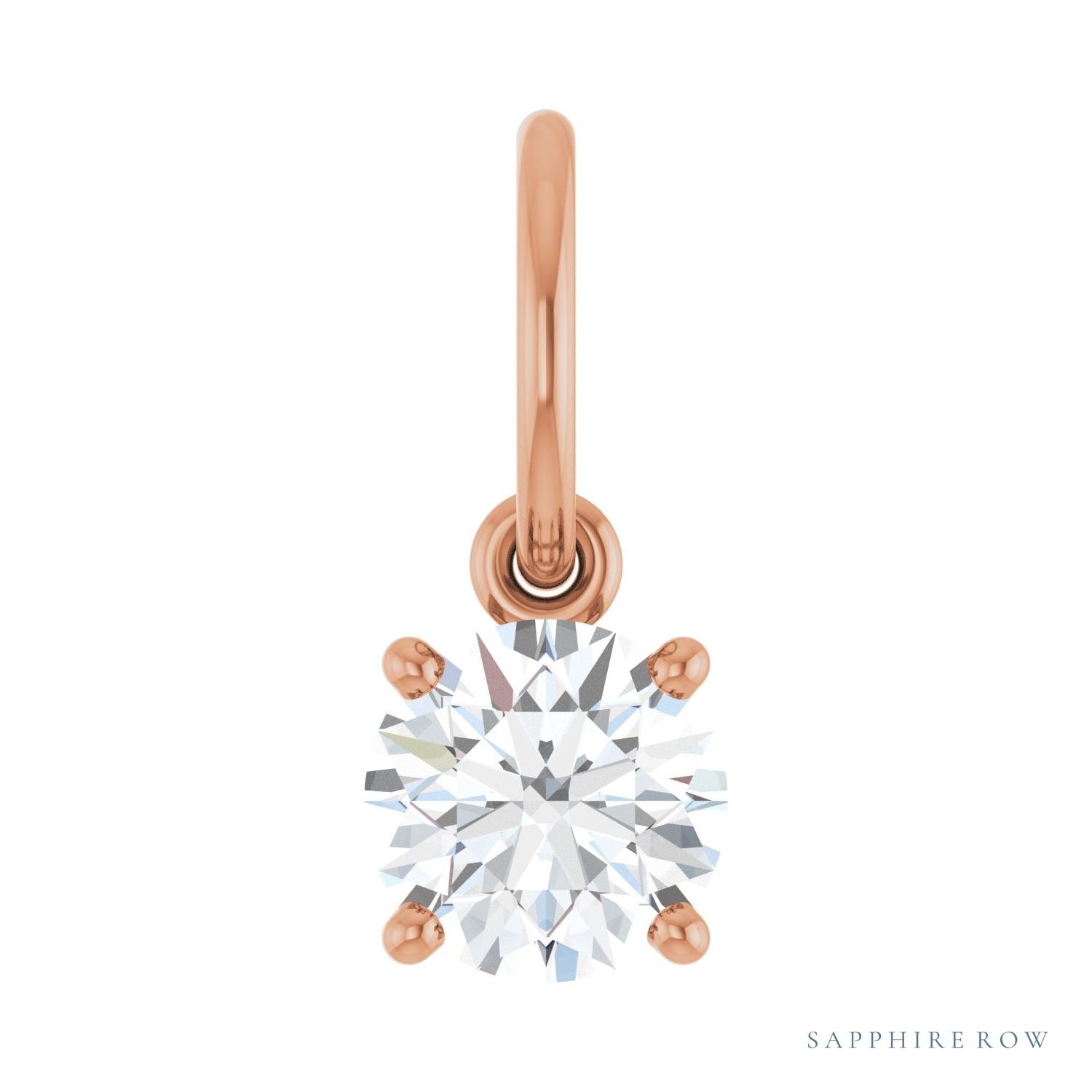 Sapphire Row Lab-Grown Diamond Floating Round Pendant - 14K Rose Gold, 1/2 ctw