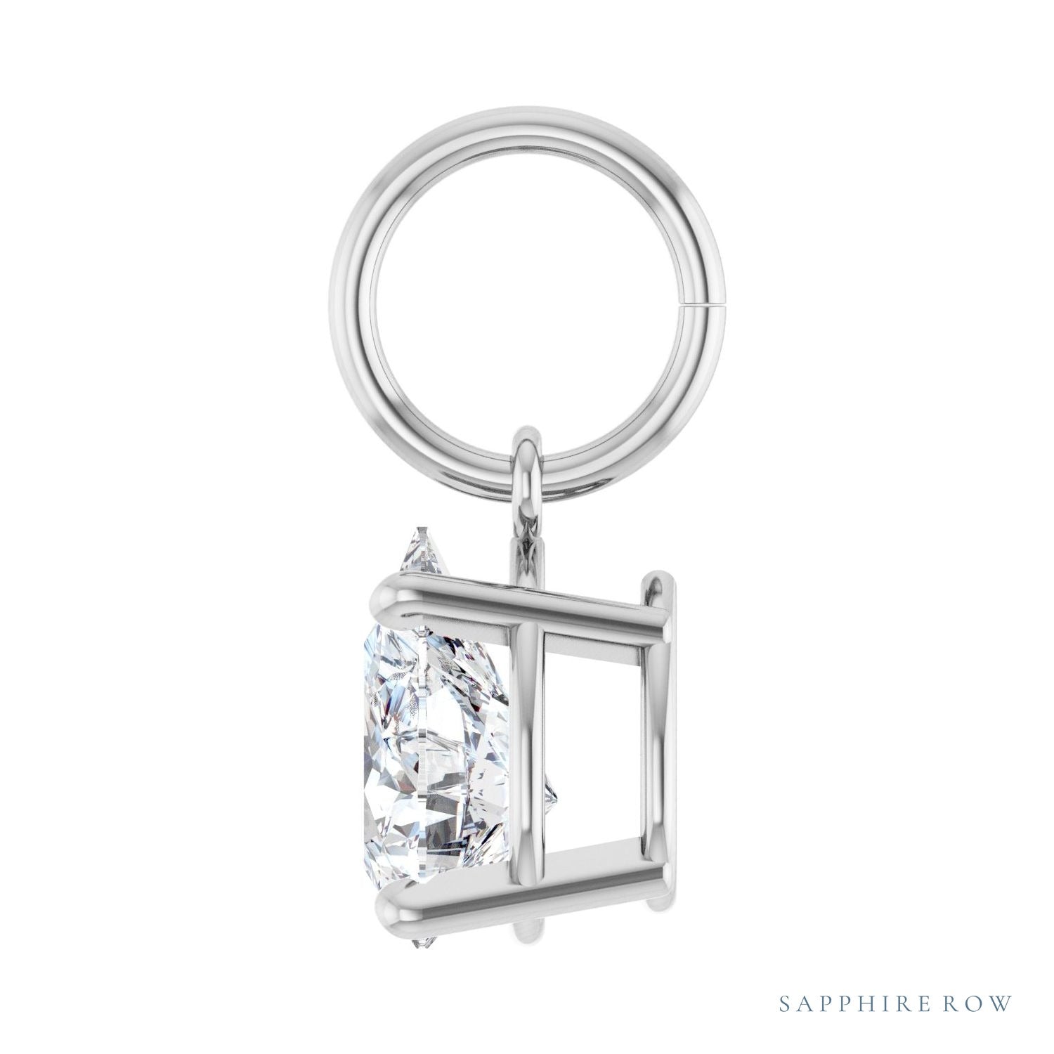 Sapphire Row Lab-Grown Diamond Floating Pear Pendant - Platinum, 5/8 ctw (view 3)