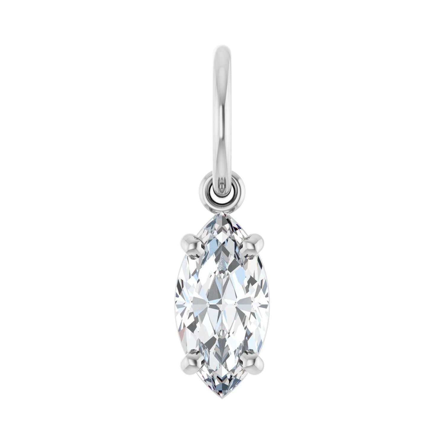 Sapphire Row Lab-Grown Diamond Floating Marquise Pendant - 14K White Gold, 1/2 ctw