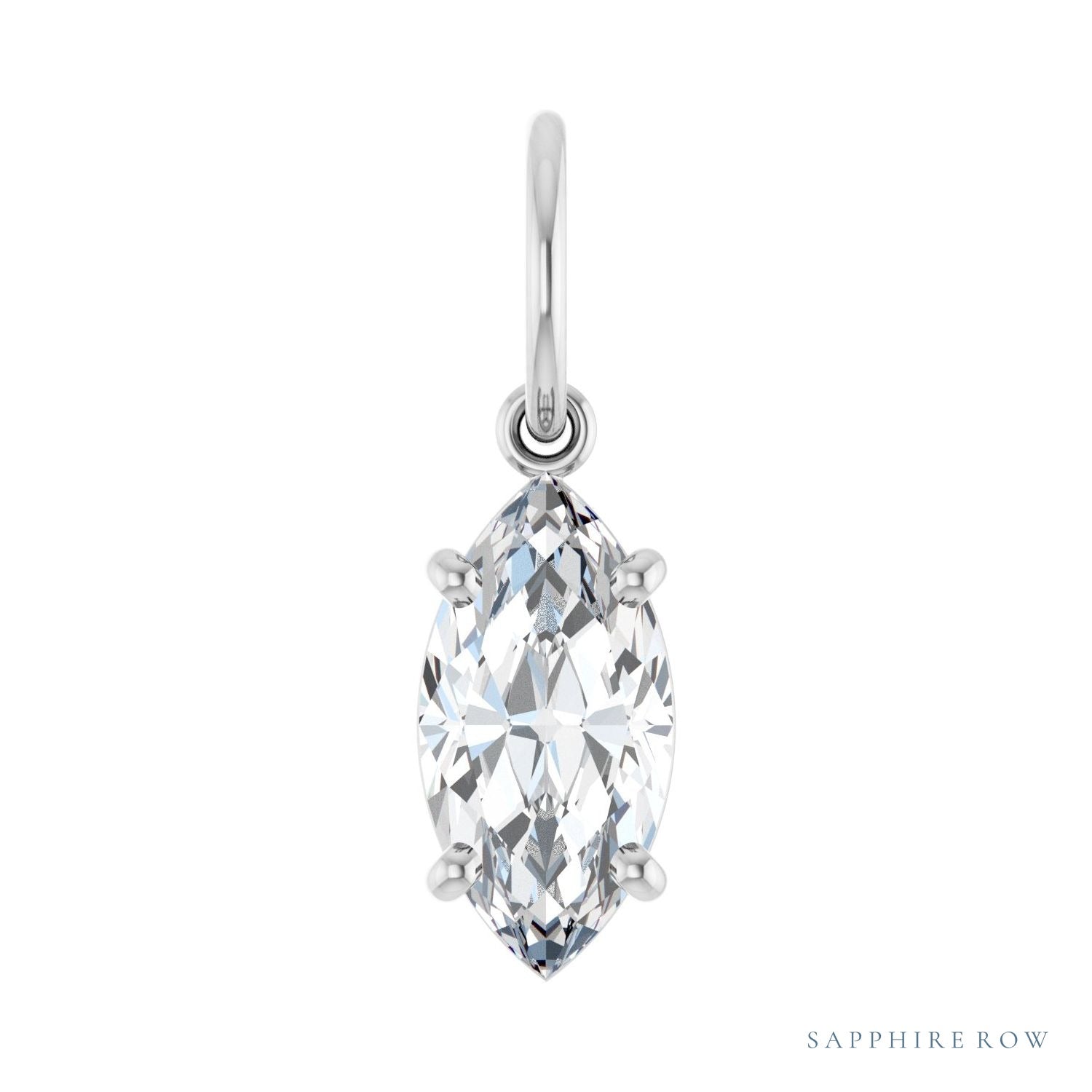 Sapphire Row Lab-Grown Diamond Floating Marquise Pendant - Platinum, 1 ctw