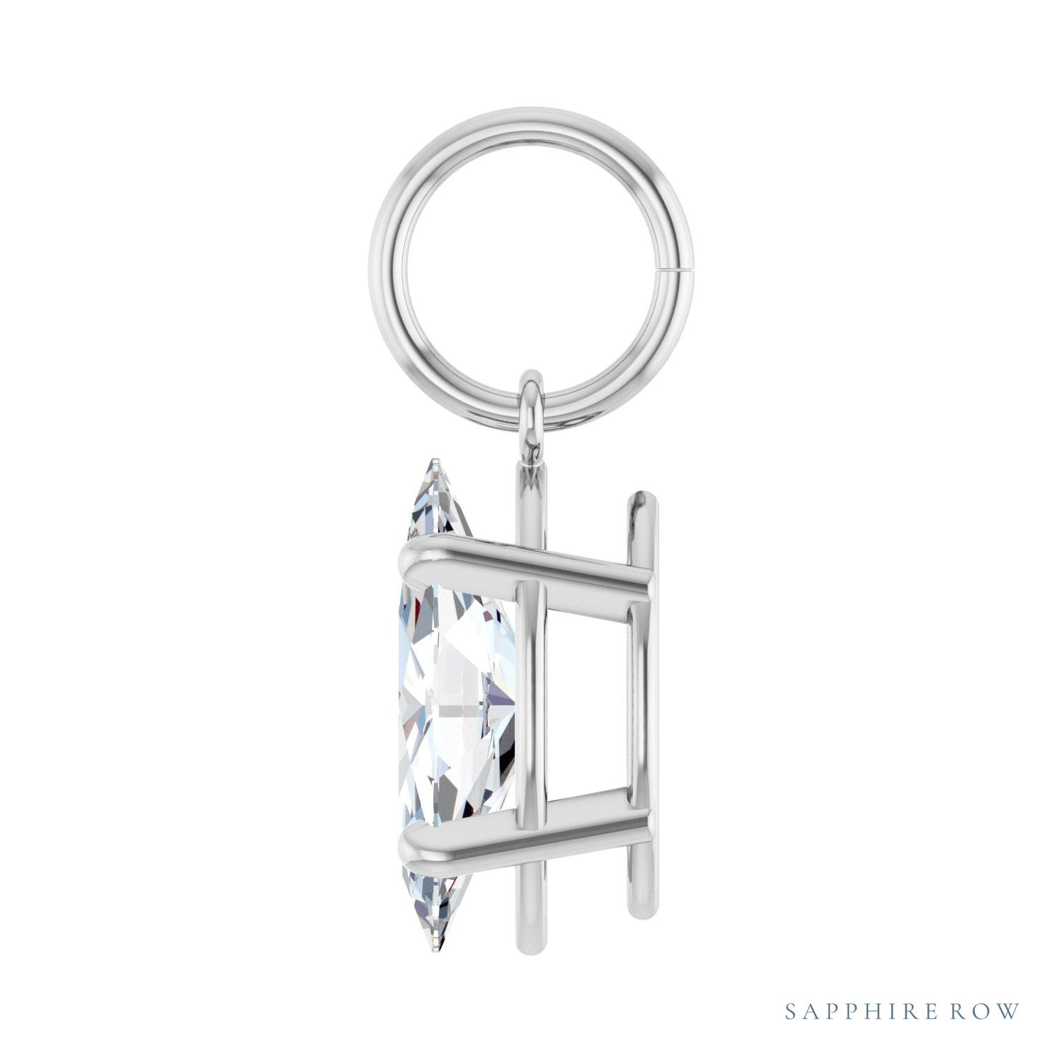 Sapphire Row Lab-Grown Diamond Floating Marquise Pendant - Platinum, 1 ctw (view 3)