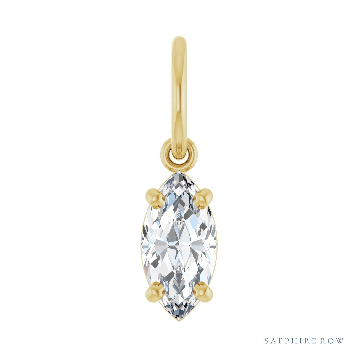 Sapphire Row Lab-Grown Diamond Floating Marquise Pendant - 14K Yellow Gold, 1/2 ctw