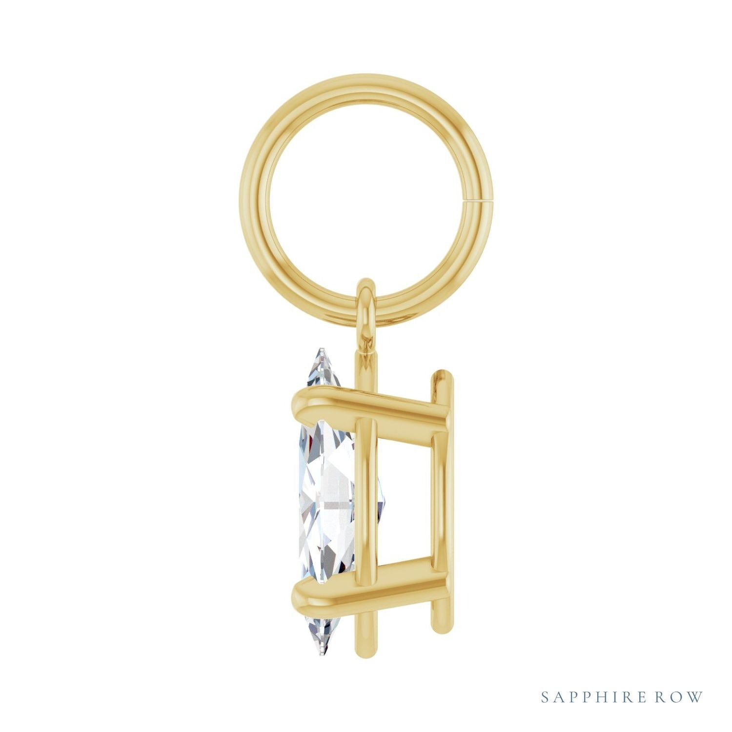 Sapphire Row Lab-Grown Diamond Floating Marquise Pendant - 14K Yellow Gold, 1/2 ctw (view 3)