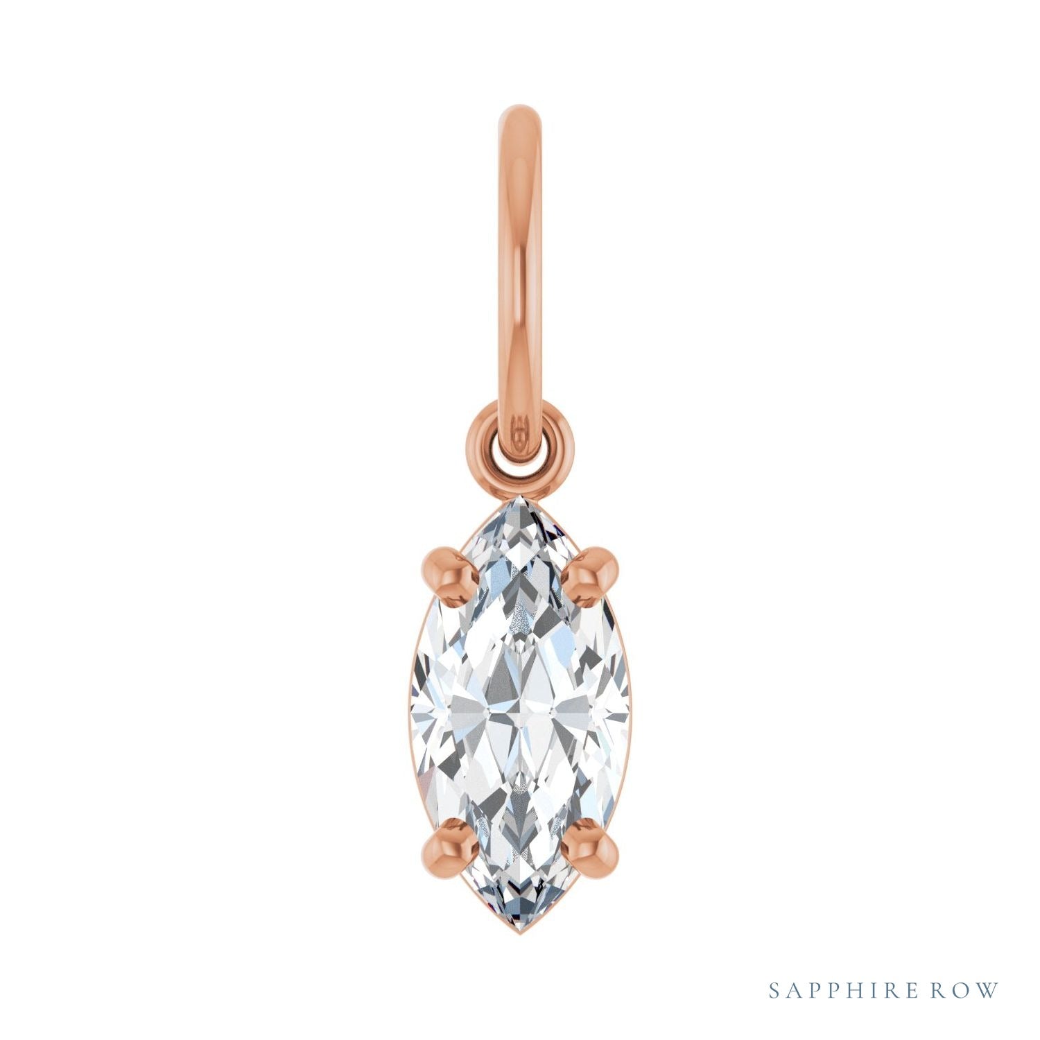 Sapphire Row Lab-Grown Diamond Floating Marquise Pendant - 14K Rose Gold, 1/2 ctw