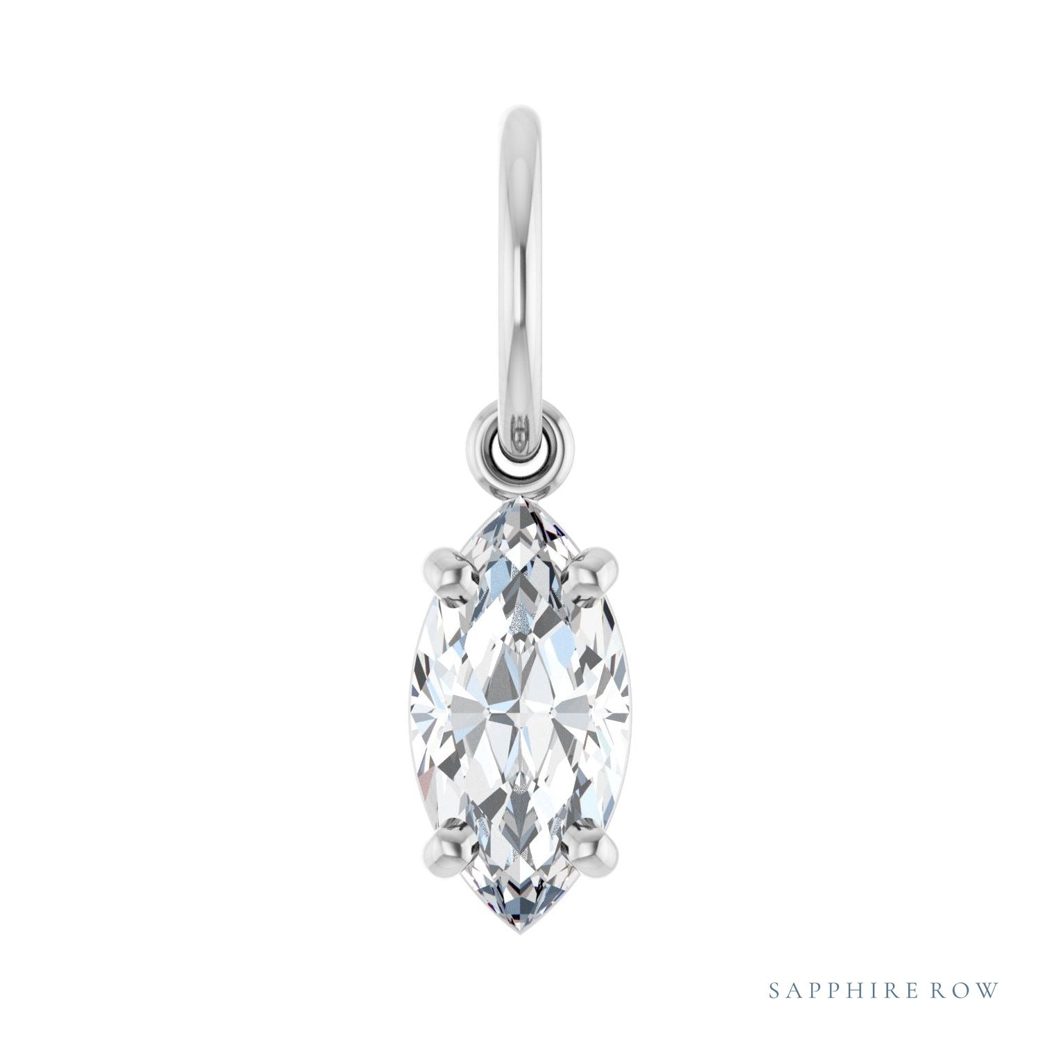 Sapphire Row Lab-Grown Diamond Floating Marquise Pendant - Platinum, 1/2 ctw