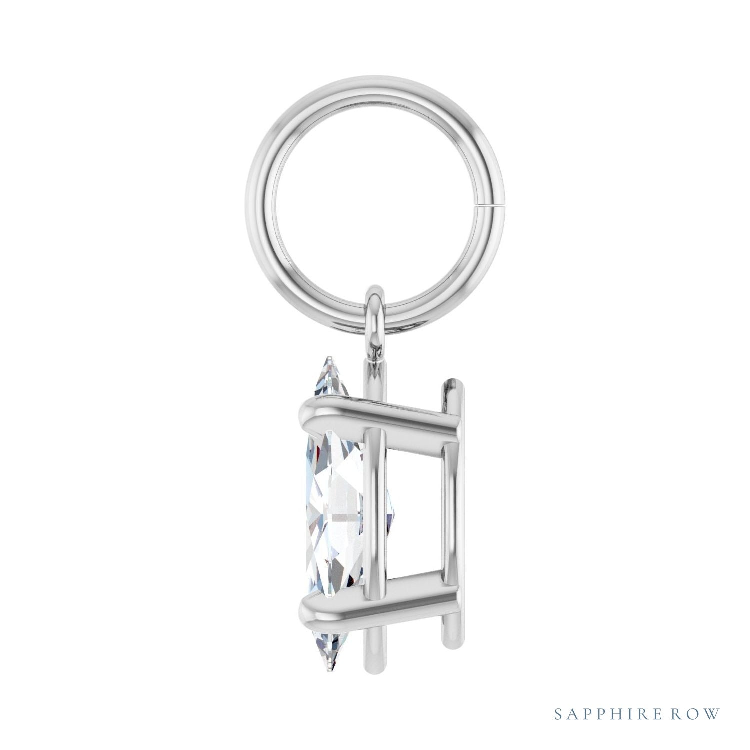 Sapphire Row Lab-Grown Diamond Floating Marquise Pendant - Platinum, 1/2 ctw (view 3)