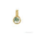 Sapphire Row Natural Cabochon Mini Fixed Bail Pendant - Moss Agate, 14K Yellow Gold