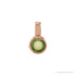 Sapphire Row Natural Cabochon Mini Fixed Bail Pendant - Peridot, 14K Rose Gold