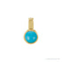Sapphire Row Natural Cabochon Mini Fixed Bail Pendant - Turquoise, 14K Yellow Gold