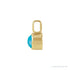 Sapphire Row Natural Cabochon Mini Fixed Bail Pendant - Turquoise, 14K Yellow Gold (view 2)