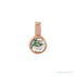 Sapphire Row Natural Cabochon Mini Fixed Bail Pendant - Moss Agate, 14K Rose Gold