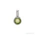 Sapphire Row Natural Cabochon Mini Fixed Bail Pendant - Peridot, 14K White Gold
